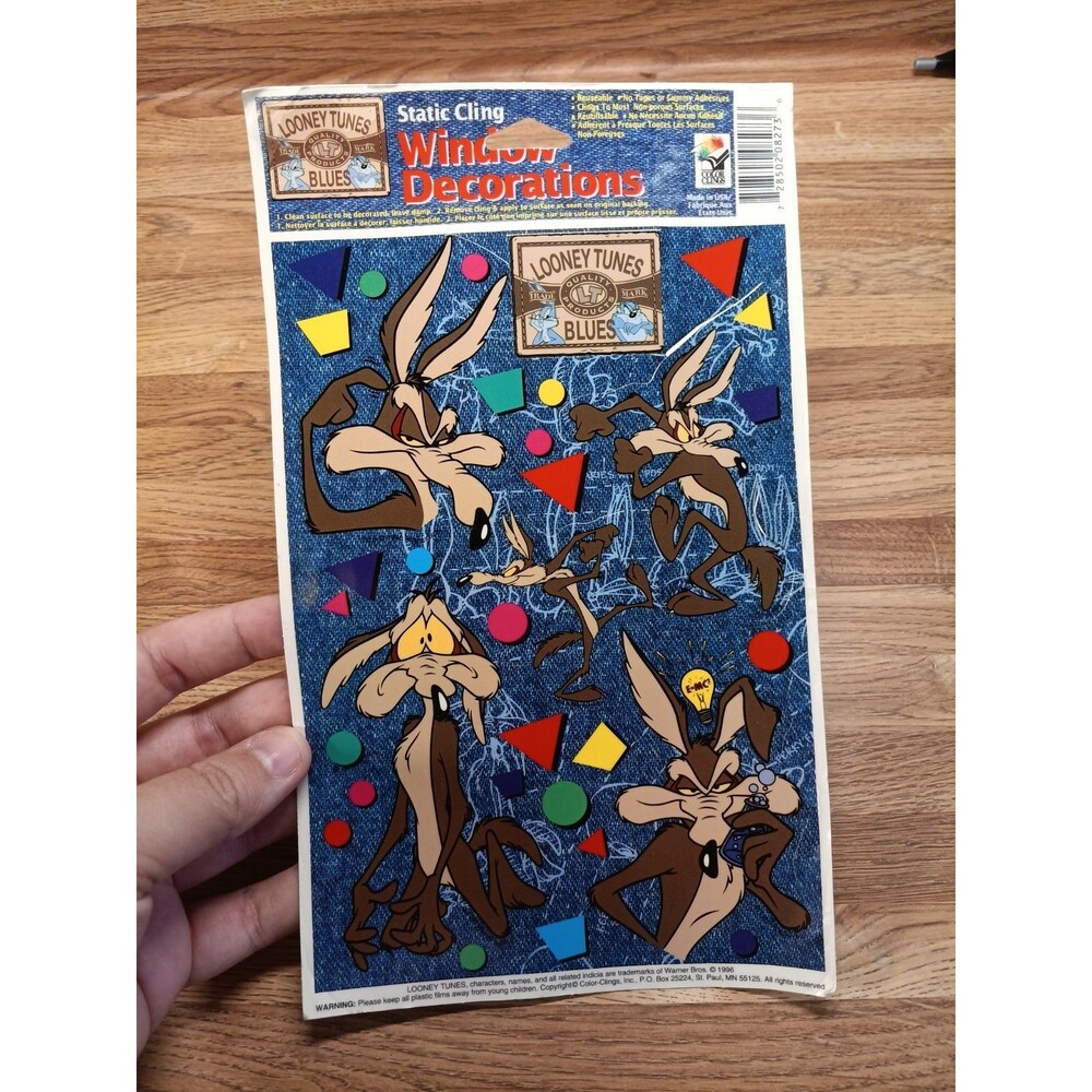1996 Wile E. Coyote Looney Tunes Window Clings